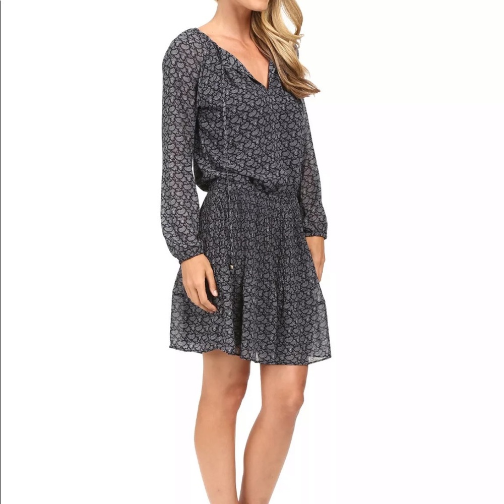 Michael Kors knee-length navy paisley dress